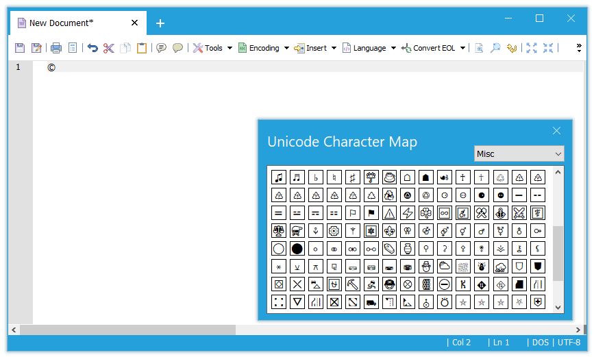 NotepadPB Unicode